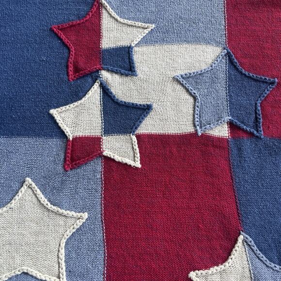 Vintage NorthStyle Womens Star Sweater Plus Size 1X Patriotic July 4th Americana - Picture 3 of 9